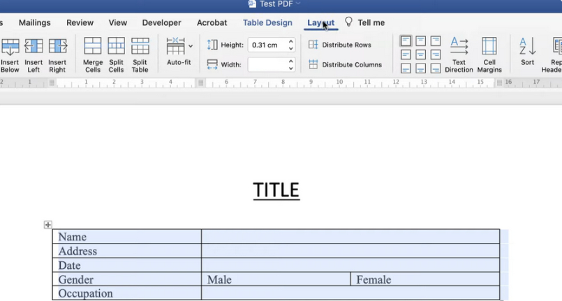 How to Make a Fillable PDF in Word