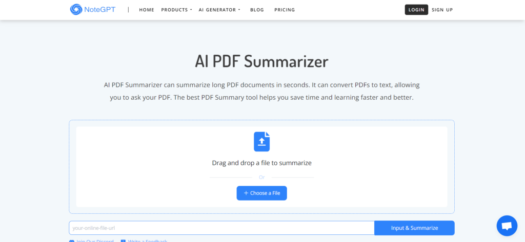 NoteGPT Free AI PDF Summarizer