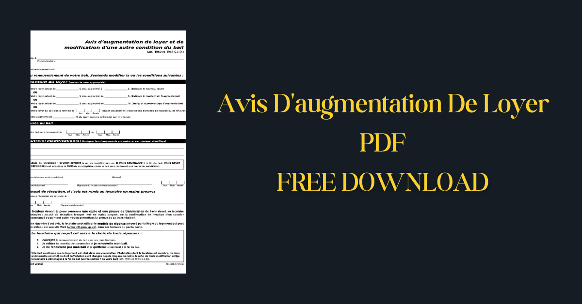 Avis D'augmentation De Loyer PDF