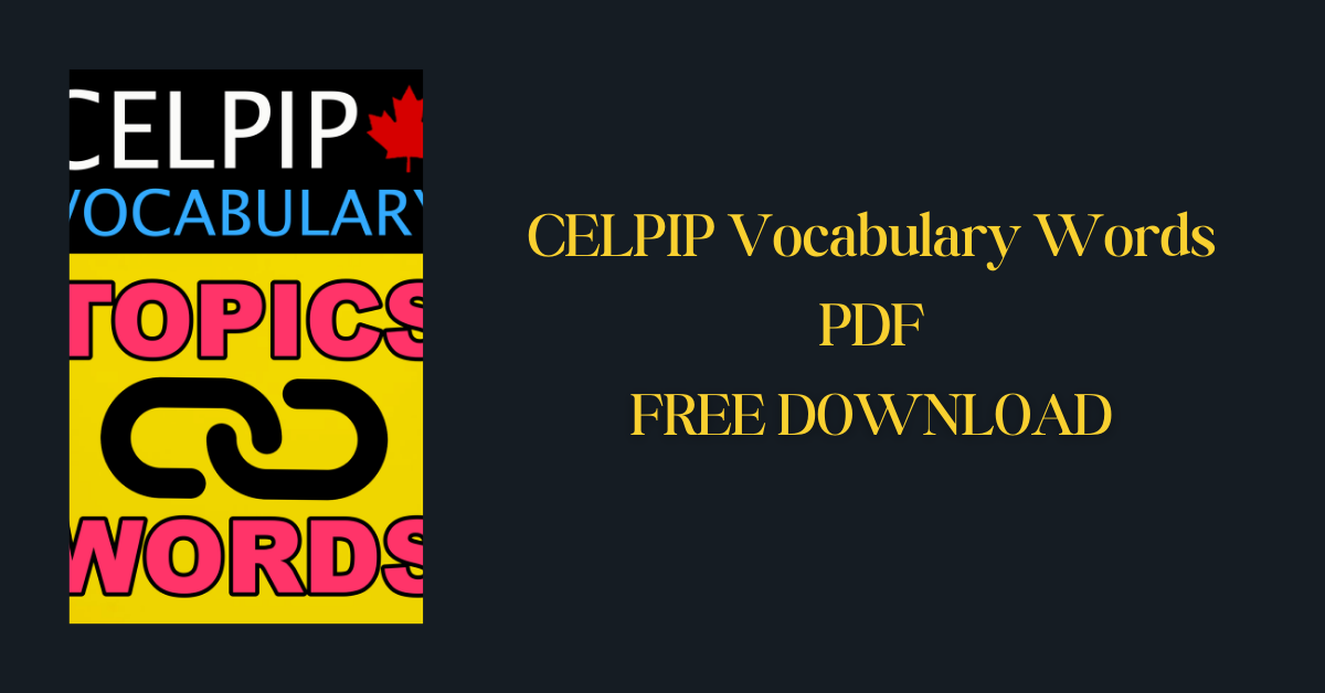 CELPIP Vocabulary Words PDF