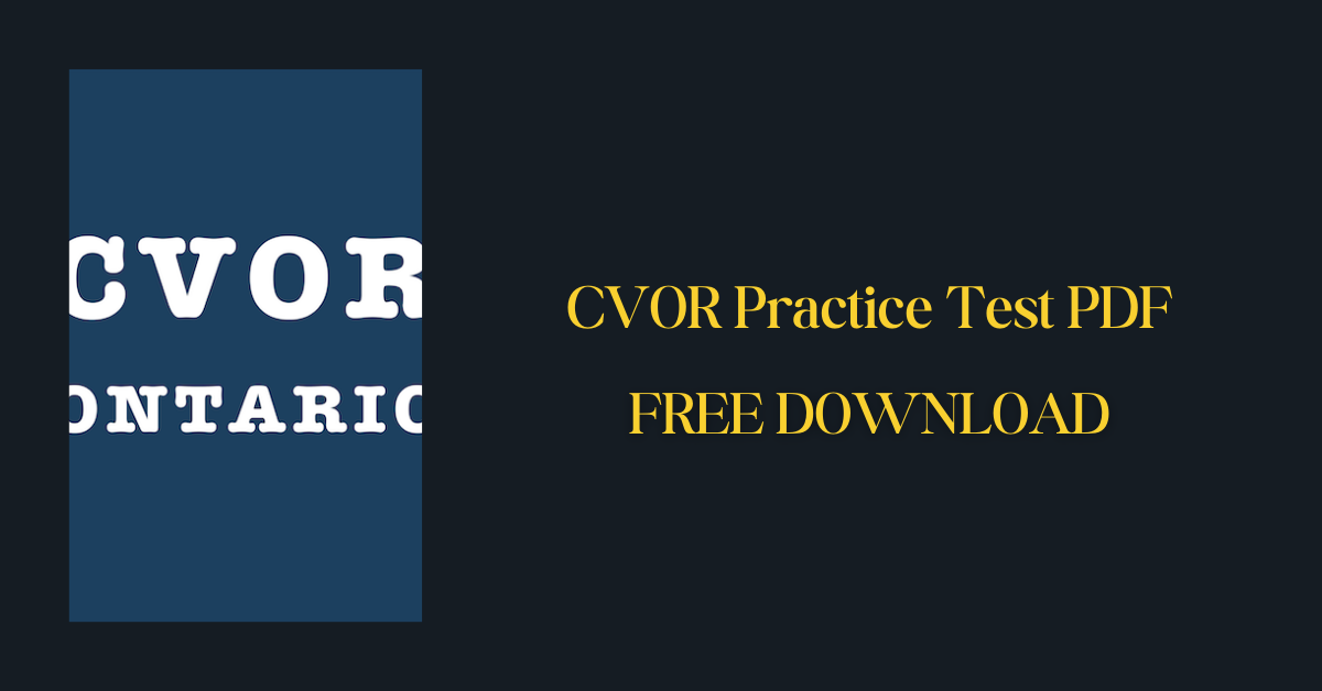 CVOR Practice Test PDF