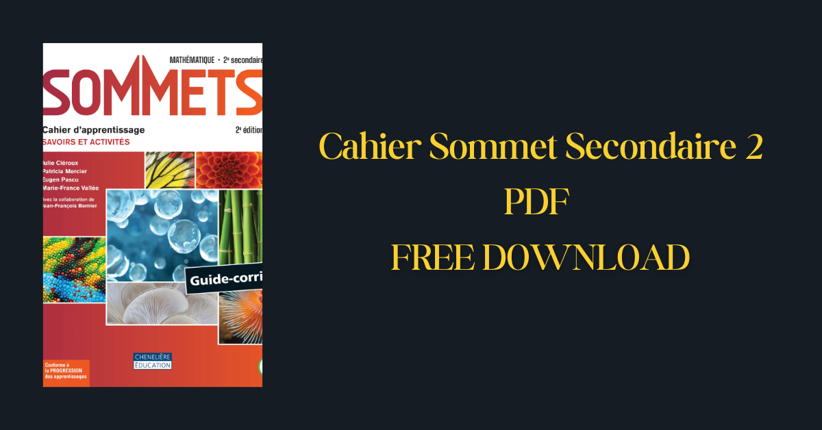 Cahier Sommet Secondaire 2 PDF