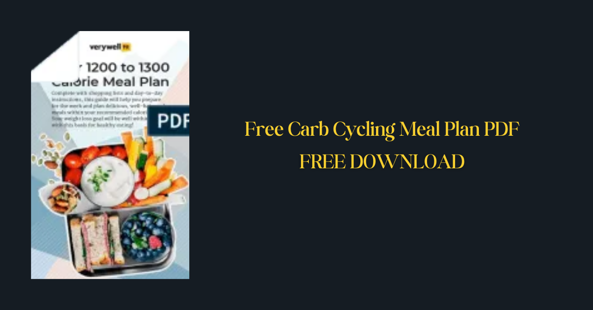 Free Carb Cycling Meal Plan PDF