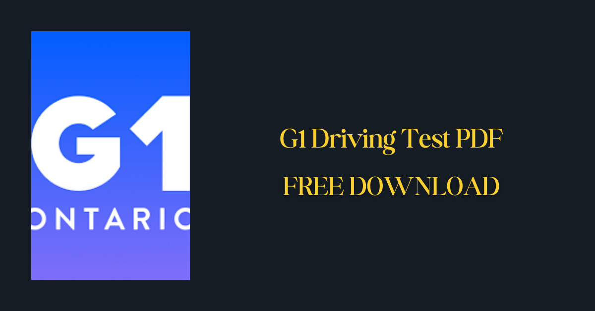 G1 Driving Test PDF