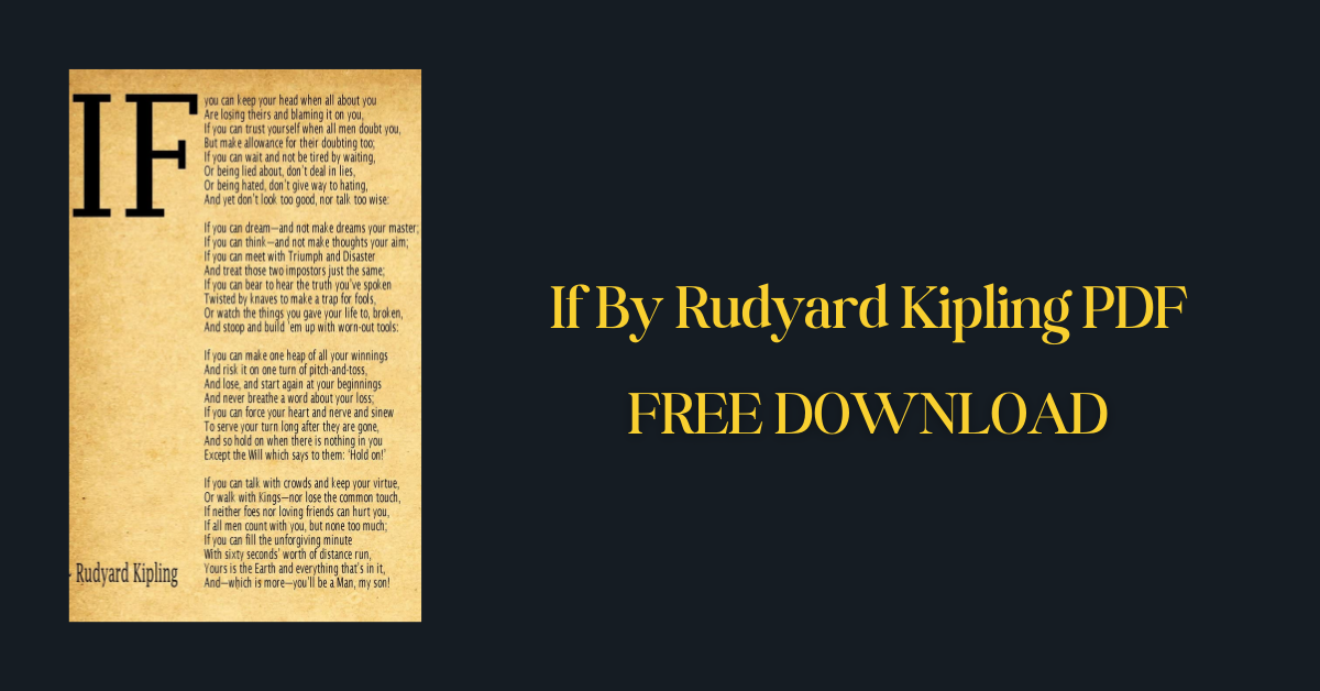 If By Rudyard Kipling PDF