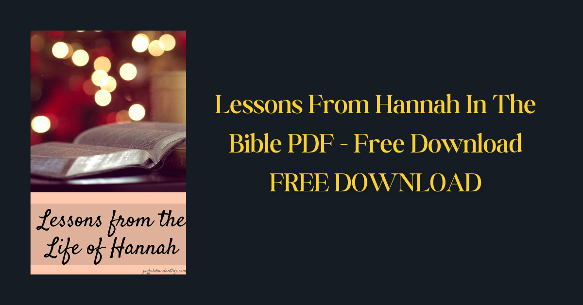 Lessons From Hannah In The Bible PDF - Free Download