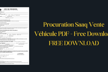 Procuration Saaq Vente Véhicule PDF - Free Download