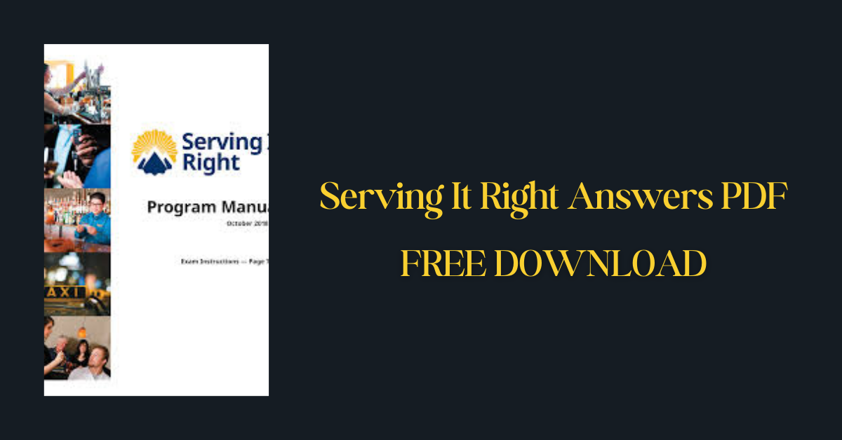 Serving It Right Answers PDF