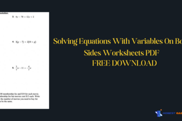 Solving Equations With Variables On Both Sides Worksheets PDF