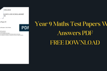 Year 9 Maths Test Papers With Answers PDF